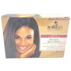 Dr.Miracle's No-Lye Hair Relaxer Regular Feel It Formula Straightener Shiny
